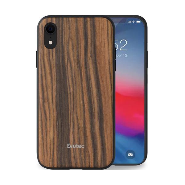 Evutec Burmese Rosewood Case with AFIX+ Magnetic Mount for iPhone XR