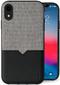 Evutec iPhone Xr Canvas/Black Premium Leather, Fabric Drop Protection Case with Magnetic Vent Mount